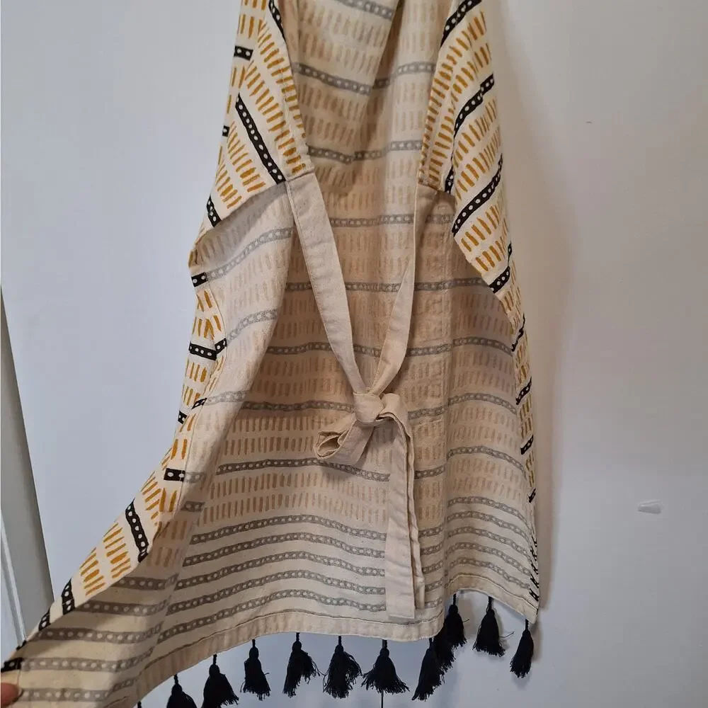 Creative Co-Op Artsy Tassel Cotton Apron